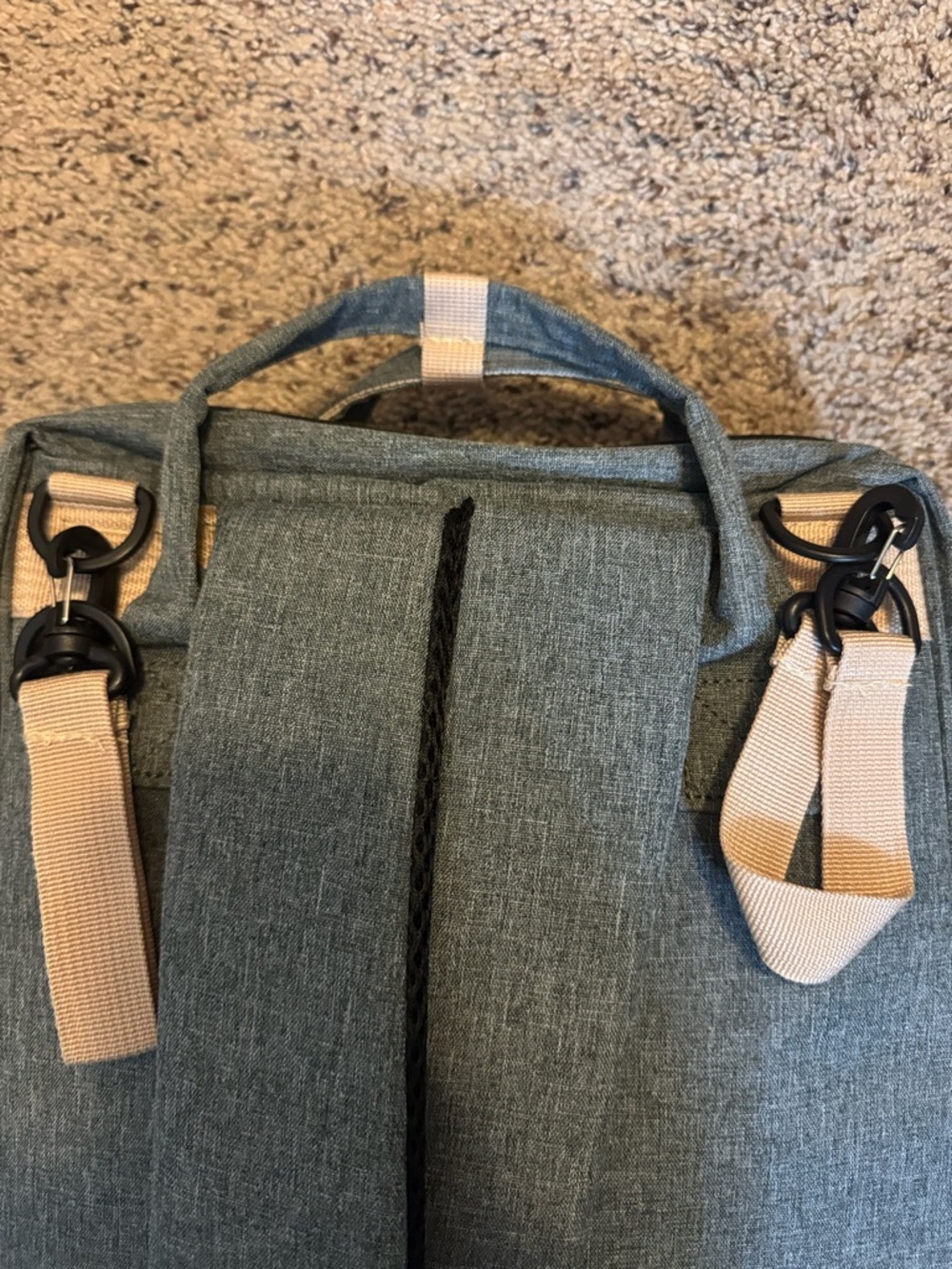 Gray Denim-Style Diaper Backpack - Picture 6 of 12